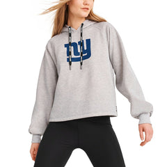 New York Giants DKNY Sport Women's Debbie Dolman Raglan Pullover Hoodie Heather Gray - NFL