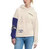 Baltimore Ravens Tommy Hilfiger Women's Harriet Pullover Hoodie Cream/Purple - NFL