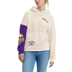 Minnesota Vikings Tommy Hilfiger Women's Harriet Pullover Hoodie Cream/Purple - NFL
