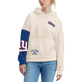 New York Giants Tommy Hilfiger Women's Harriet Pullover Hoodie Cream/Royal - NFL
