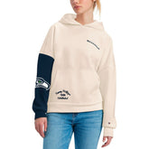 Seattle Seahawks Tommy Hilfiger Women's Harriet Pullover Hoodie Cream/Navy - NFL