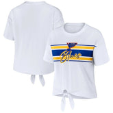 St. Louis Blues - WEAR by Erin Andrews Women's Front Knot T-Shirt White