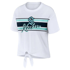 Seattle Kraken WEAR by Erin Andrews Women's Front Knot T-Shirt White