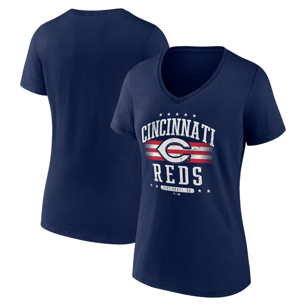 Cincinnati Reds Women's Americana Team V-Neck T-Shirt Online