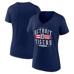 Detroit Tigers Women's Americana Team V-Neck T-Shirt On Sale