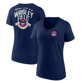 Chicago Cubs Women's Hometown Collection Wrigley V-Neck T-Shirt for sale