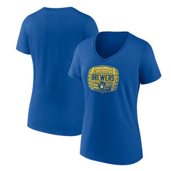 Milwaukee Brewers Women's Hometown Collection Barrel V-Neck T-Shirt On Sale