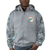 Miami Dolphins Starter Thursday Night Gridiron Throwback Full-Zip Jacket Gray - NFL