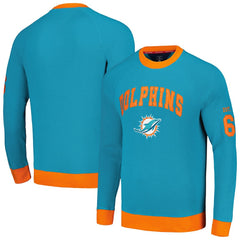 Miami Dolphins Tommy Hilfiger Reese Raglan Tri-Blend Pullover Sweatshirt Aqua - NFL