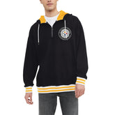 Pittsburgh Steelers Tommy Hilfiger Aaron Quarter-Zip Hoodie Black - NFL