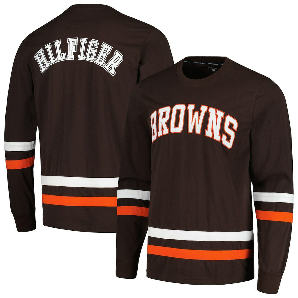 Cleveland Browns Tommy Hilfiger Nolan Long Sleeve T-Shirt Brown/Orange - NFL
