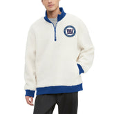 New York Giants Tommy Hilfiger Jordan Sherpa Quarter-Zip Sweatshirt Cream - NFL