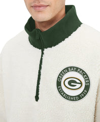 Green Bay Packers Tommy Hilfiger Jordan Sherpa Quarter-Zip Sweatshirt Cream - NFL