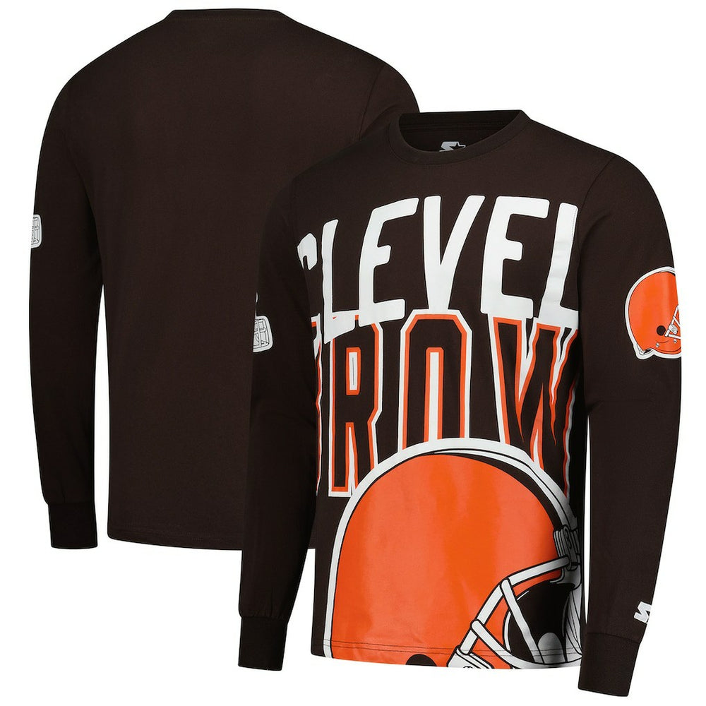 Cleveland Browns Starter Clutch Hit Long Sleeve T-Shirt Brown - NFL