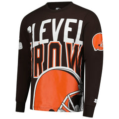 Cleveland Browns Starter Clutch Hit Long Sleeve T-Shirt Brown - NFL