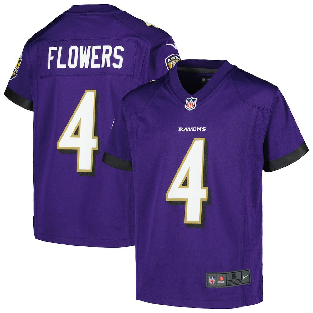 Zay Flowers Baltimore Ravens Youth Game Jersey Purple - Nike