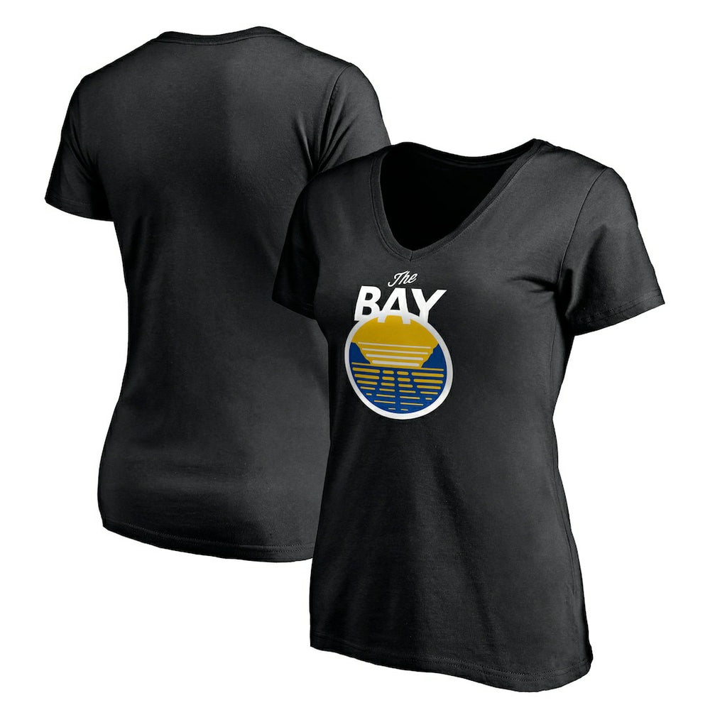 NBA - Golden State Warriors Women's Primary Logo V-Neck T-Shirt - Black
