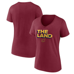 NBA - Cleveland Cavaliers Women's Hometown Collection The Land V-Neck T-Shirt - Wine