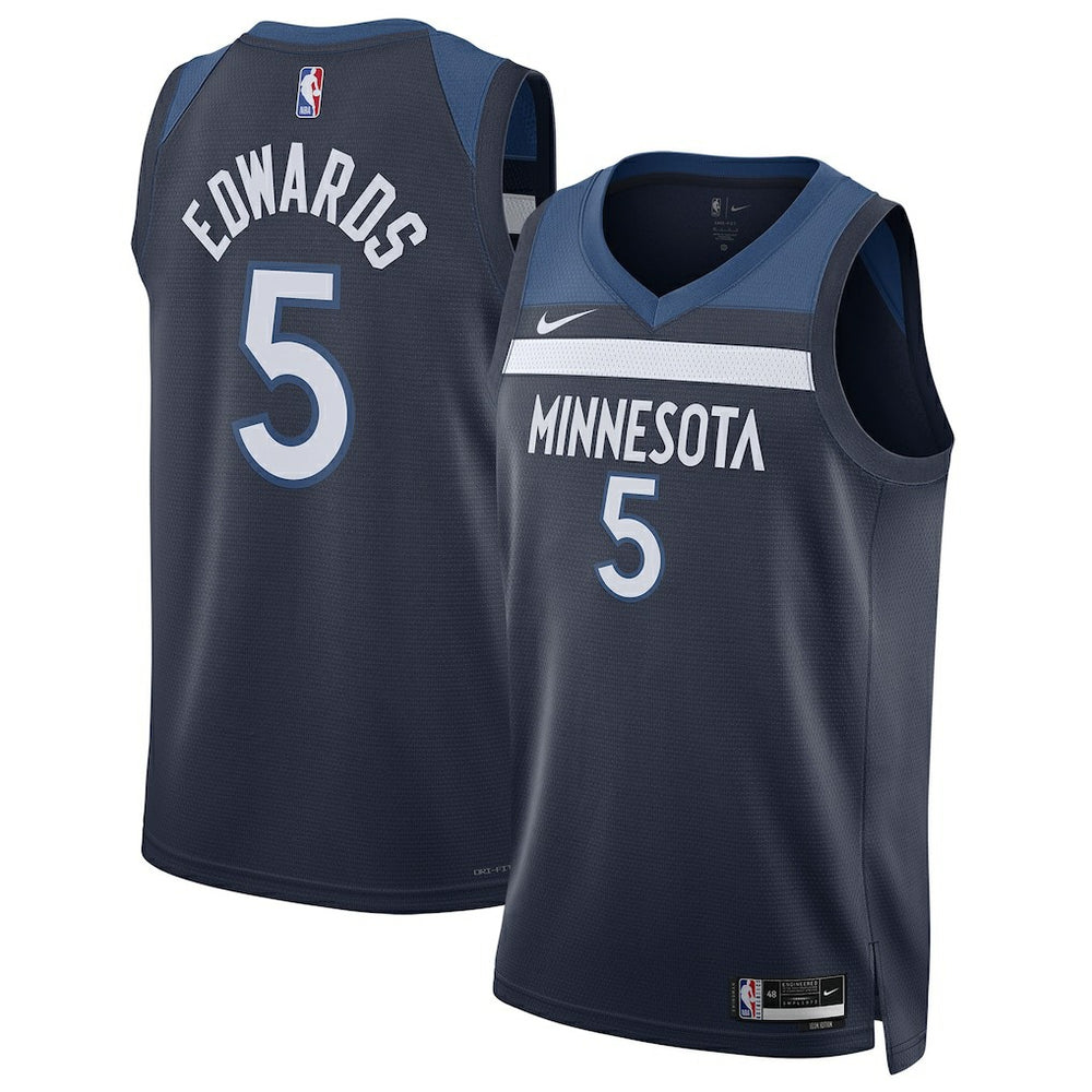 Nike - Anthony Edwards Minnesota Timberwolves Unisex Swingman Jersey - Icon Edition - Navy