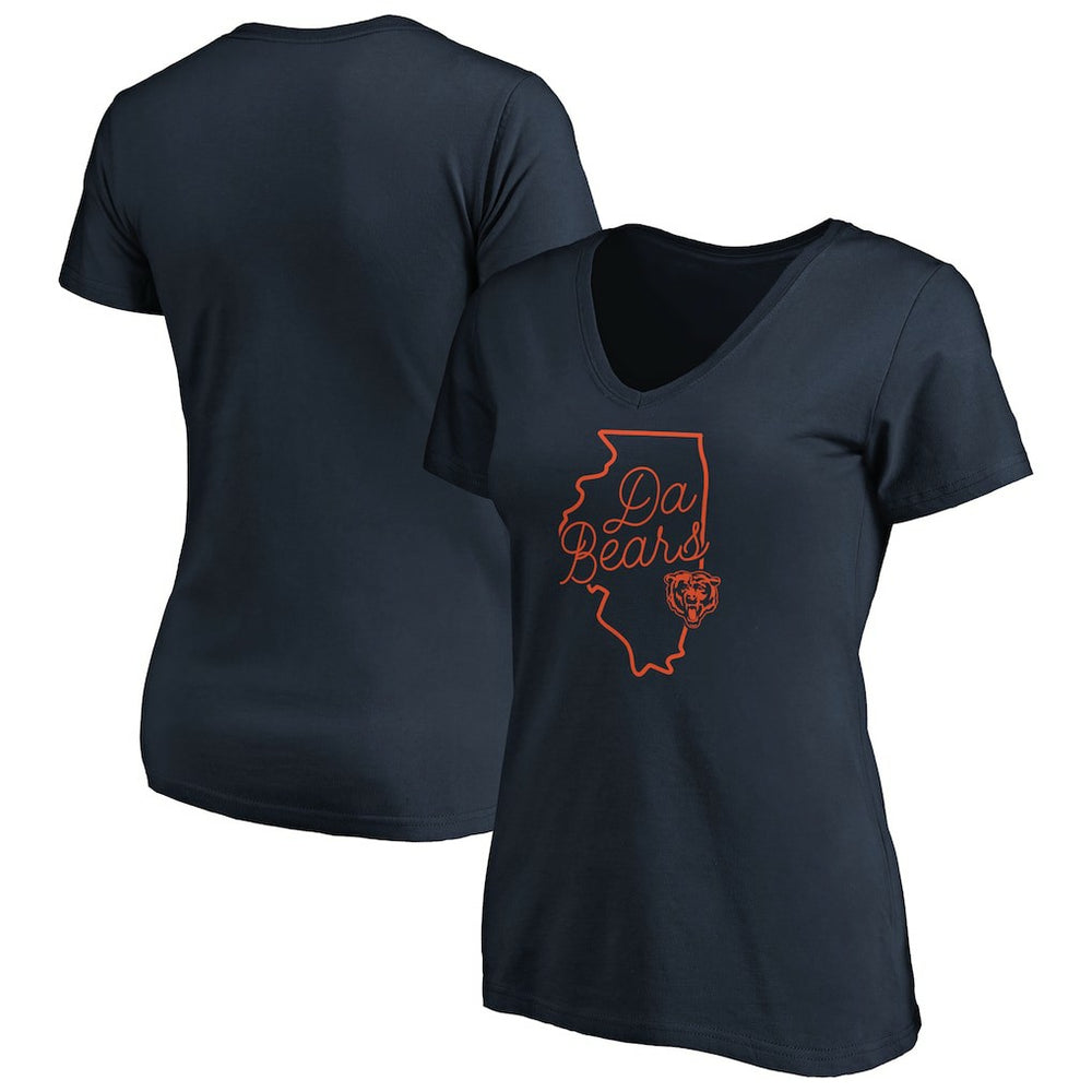 Chicago Bears Women's Script V-Neck T-Shirt Navy - NFL