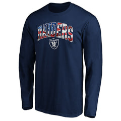 Las Vegas Raiders Banner Wave Long Sleeve T-Shirt Navy - NFL