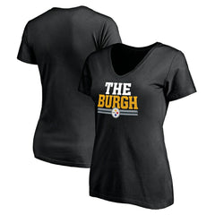 Pittsburgh Steelers Women's Hometown Collection The Burgh V-Neck T-Shirt Black - NFL