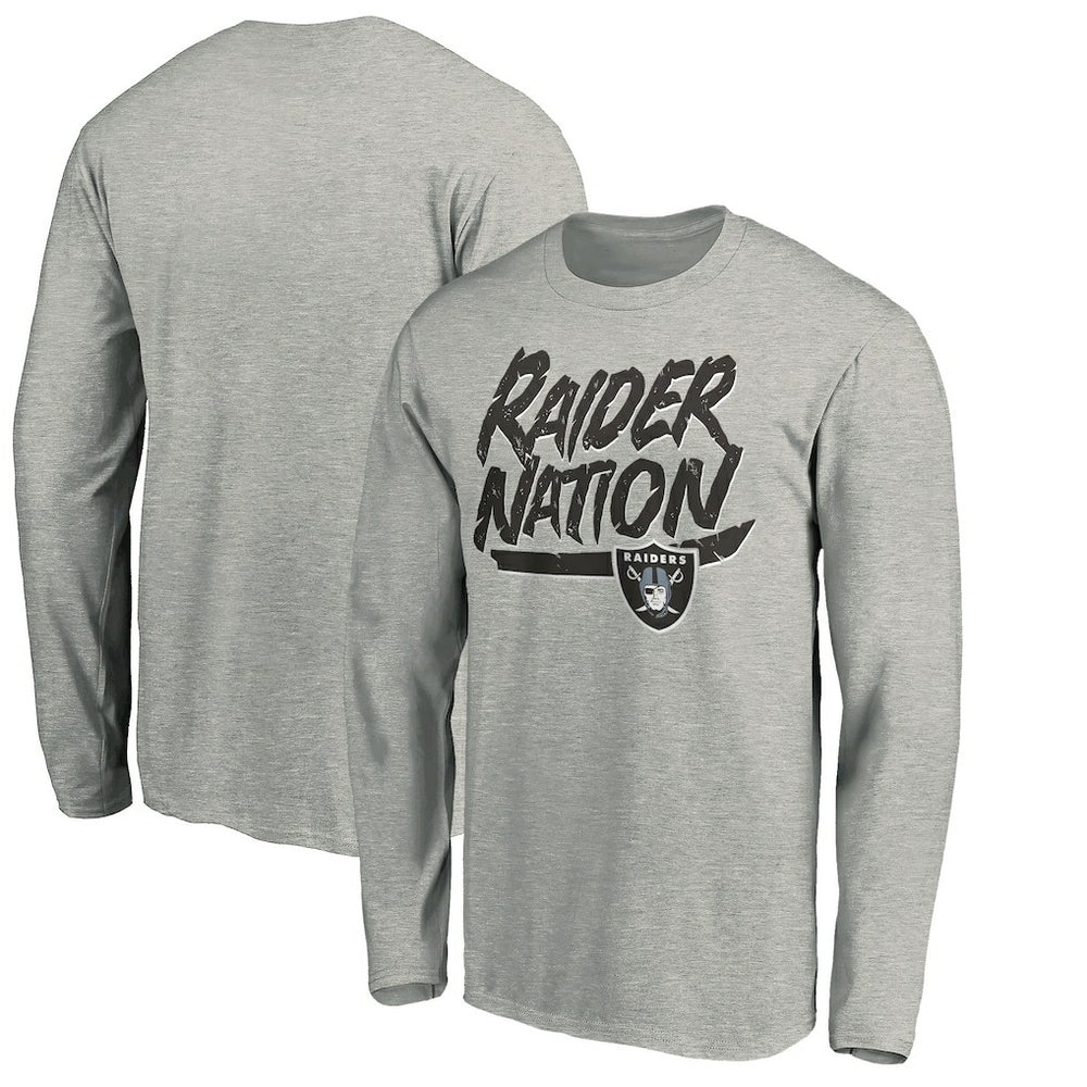 Las Vegas Raiders Hometown Collection Raider Nation Long Sleeve T-Shirt Gray - NFL