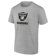Las Vegas Raiders Team Lockup T-Shirt Heather Gray - NFL
