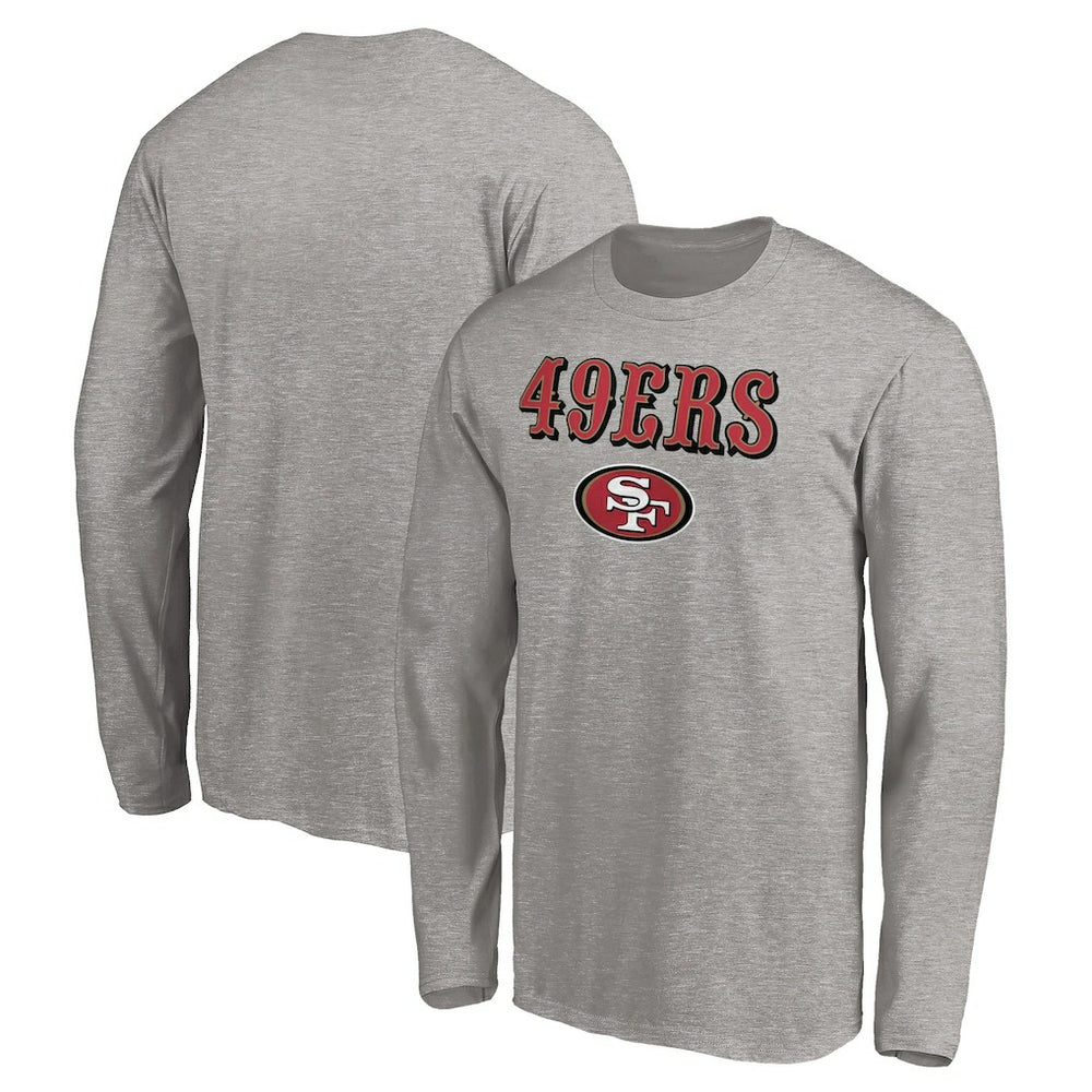 San Francisco 49ers Team Lockup Long Sleeve T-Shirt Gray - NFL