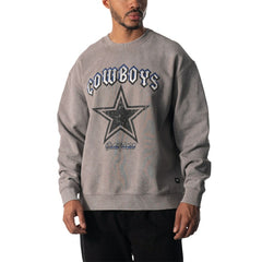 Dallas Cowboys The Wild Collective Unisex Distressed Pullover Sweatshirt Gray - NFL