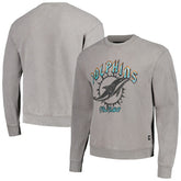 Miami Dolphins The Wild Collective Unisex Distressed Pullover Sweatshirt Gray - NFL