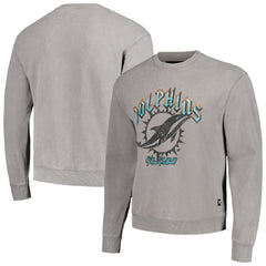 Miami Dolphins The Wild Collective Unisex Distressed Pullover Sweatshirt Gray - NFL