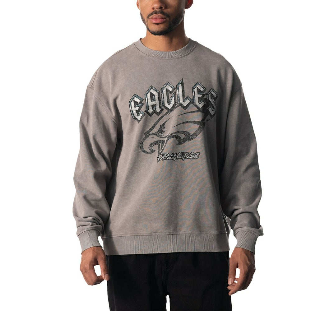 Philadelphia Eagles The Wild Collective Unisex Distressed Pullover Sweatshirt Gray - NFL