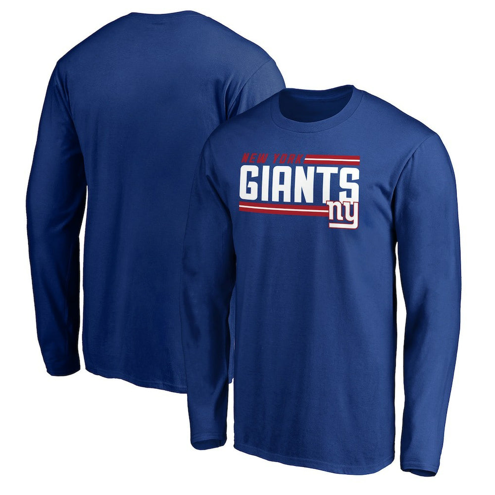 New York Giants On Side Stripe Long Sleeve T-Shirt Royal - NFL