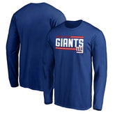 New York Giants On Side Stripe Long Sleeve T-Shirt Royal - NFL