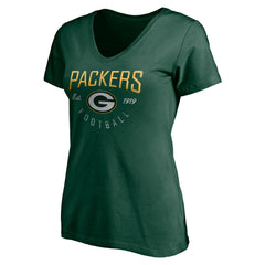 Green Bay Packers Women's Live For It V-Neck T-Shirt Green - NFL