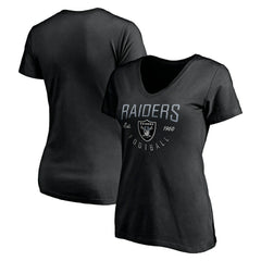 Las Vegas Raiders Women's Live For It V-Neck T-Shirt Black - NFL