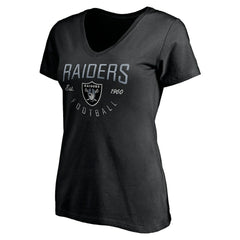 Las Vegas Raiders Women's Live For It V-Neck T-Shirt Black - NFL