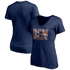 Denver Broncos Women's Hometown Collection V-Neck T-Shirt Navy - NFL