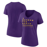 Minnesota Vikings Women's Hometown Collection Defend The North V-Neck T-Shirt Purple - NFL