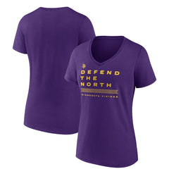 Minnesota Vikings Women's Hometown Collection Defend The North V-Neck T-Shirt Purple - NFL