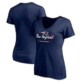 New England Patriots Women's Hometown Collection V-Neck T-Shirt Navy - NFL