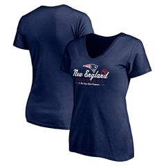 New England Patriots Women's Hometown Collection V-Neck T-Shirt Navy - NFL