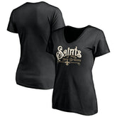 New Orleans Saints Women's Hometown Collection V-Neck T-Shirt Black - NFL