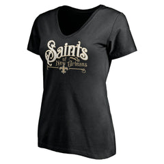 New Orleans Saints Women's Hometown Collection V-Neck T-Shirt Black - NFL