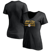 Pittsburgh Steelers Women's Hometown Collection Steel City V-Neck T-Shirt Black - NFL
