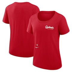 St. Louis Cardinals Nike Women's Authentic Collection Performance Scoop Neck T-Shirt Lifestyle