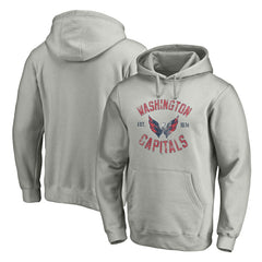 Washington Capitals Heritage Pullover Hoodie Heather Gray