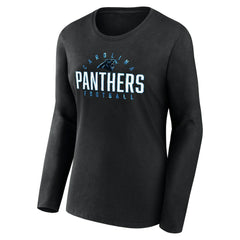 Carolina Panthers Women's Plus Size Foiled Play Long Sleeve T-Shirt Black - Fanatics