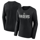 Las Vegas Raiders Women's Plus Size Foiled Play Long Sleeve T-Shirt Black - Fanatics